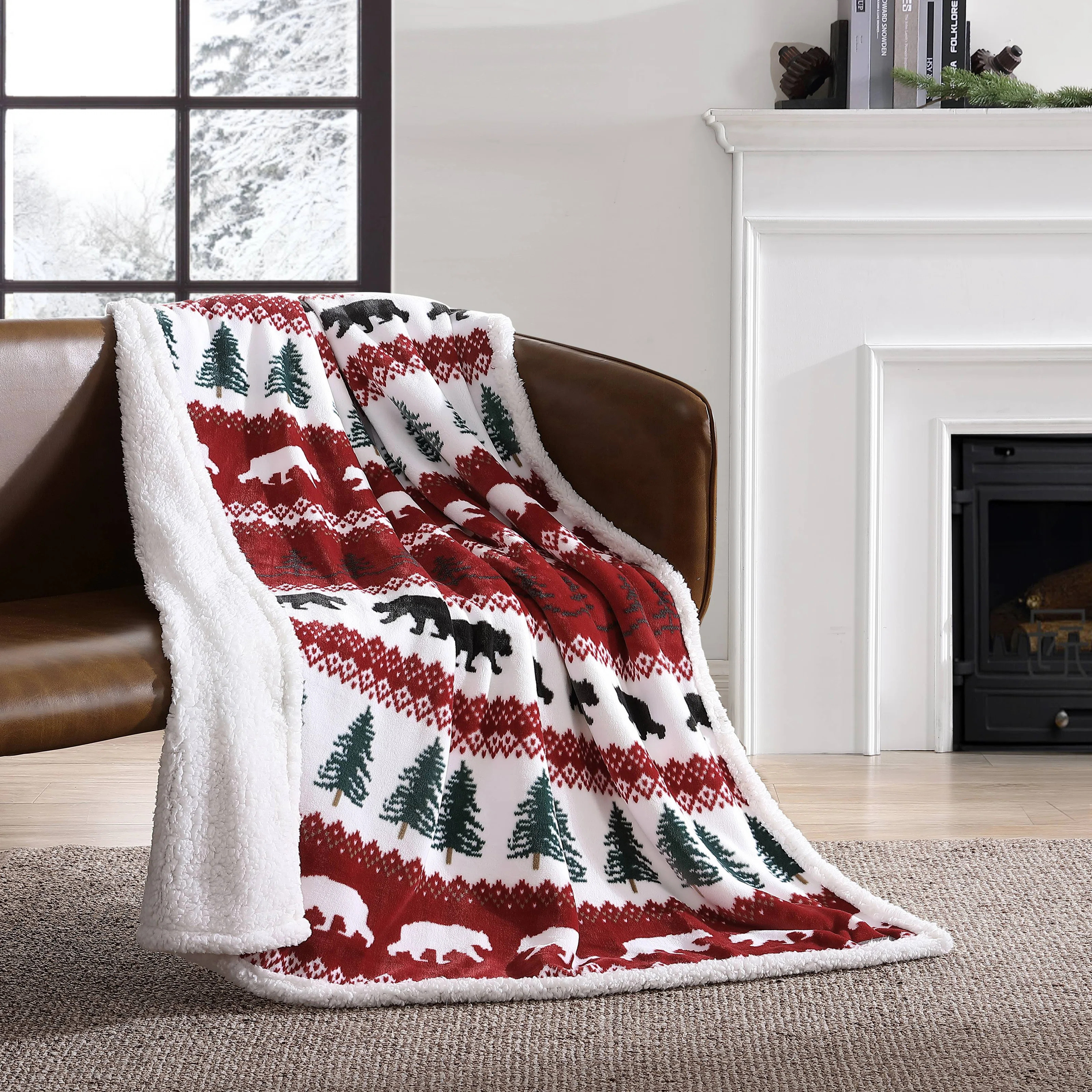 Eddie Bauer Printed Plush Fleece/Sherpa Throw Blankets | Wayfair North America