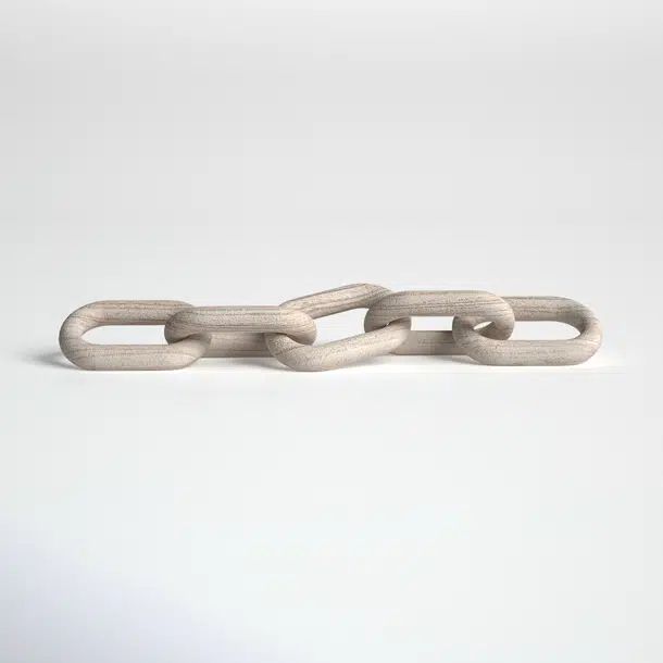 Asanta Beige Wooden Link Chain Decorative Object | Wayfair North America
