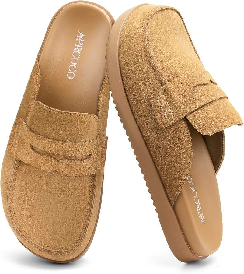 Womens Suede Clogs Non-Slip Platform Mules & Clogs for Women Comfort Slippers with Arch Support | Amazon (US)