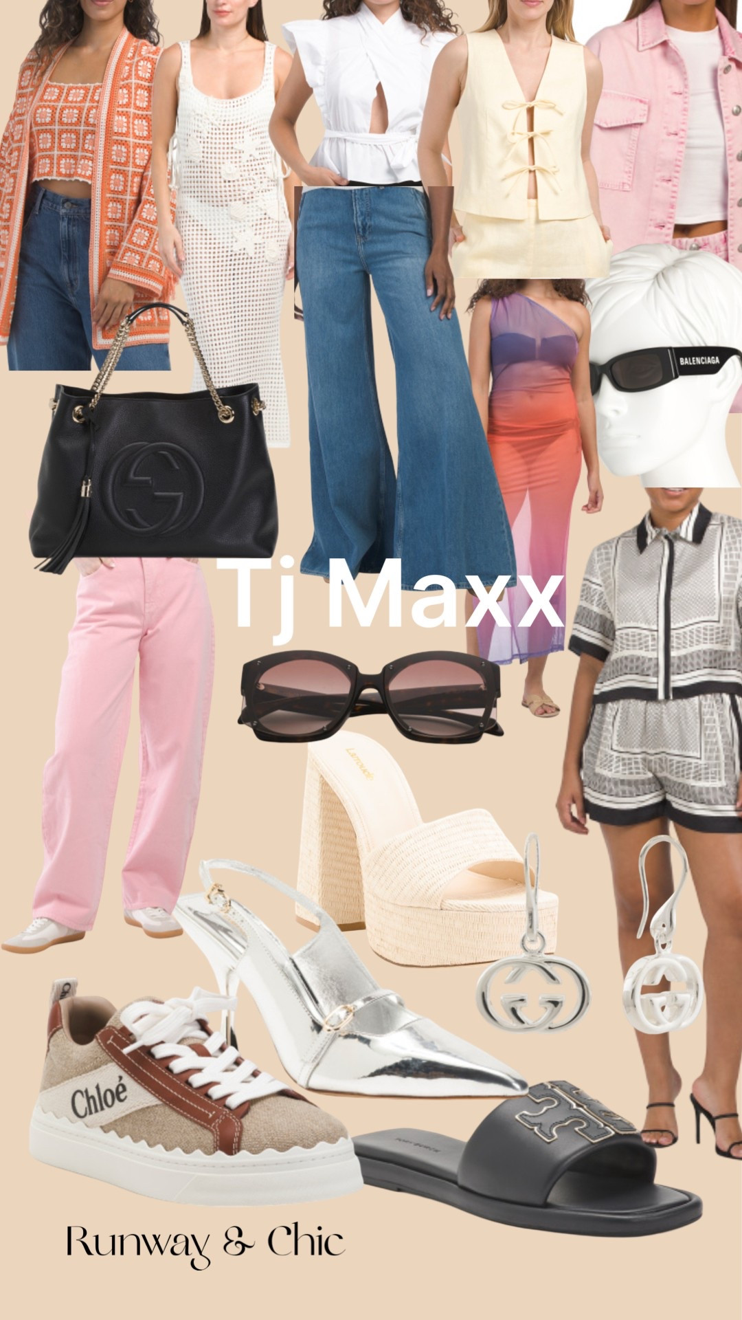New at TJ Maxx 
Women’s runway and high end outfits on sale! 
Silky set 
Pink barrel jeans 
Balenciaga sunglasses 
Flare denim
Gucci bag and earrings 
Silver pumps
Espadrille pump
Tori Burch 

#LTKSaleAlert #LTKItBag #LTKShoeCrush