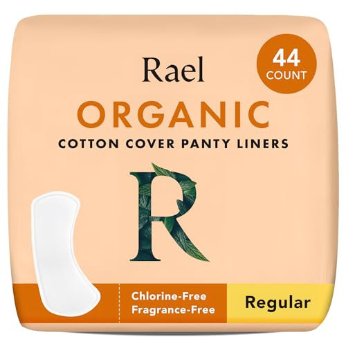 Rael Panty Liners for Women, Organic Cotton Cover - Regular Pantiliners, Light Absorbency, Unscented, Chlorine Free (Regular, 44 Count) | Amazon (US)