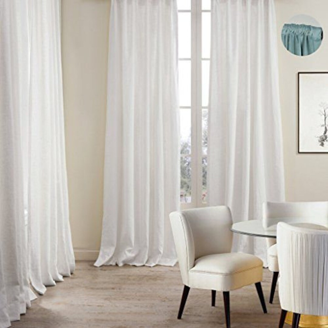 White Chevron Linen Drapes Natural Linen in White Chevron - Etsy | Etsy (US)