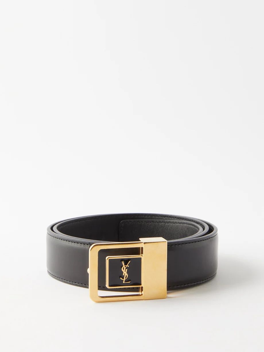 Logo-plaque leather belt | Saint Laurent | Matches (UK)