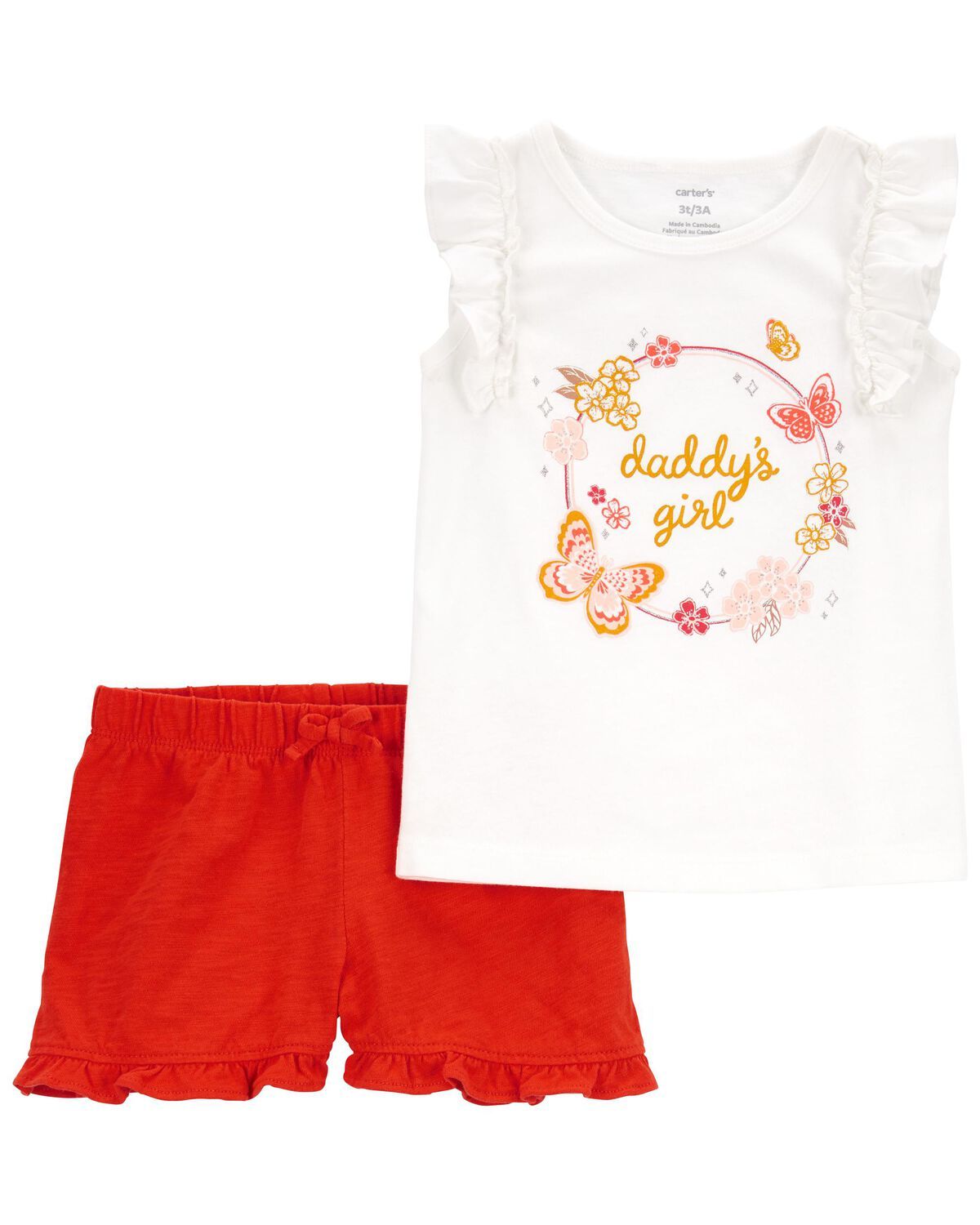 White/Red Baby 2-Piece Daddy's Girl Tank & Short Set | carters.com | Carter's