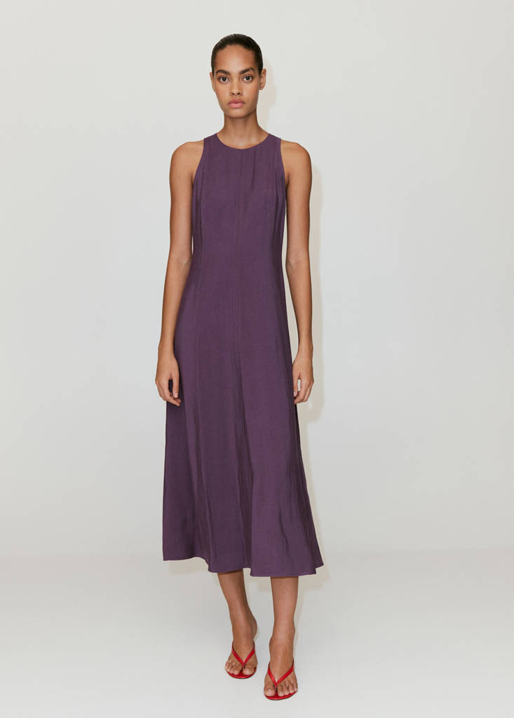 A-line dress with seam detail violet - Women - 20 - MANGO | MANGO (UK)