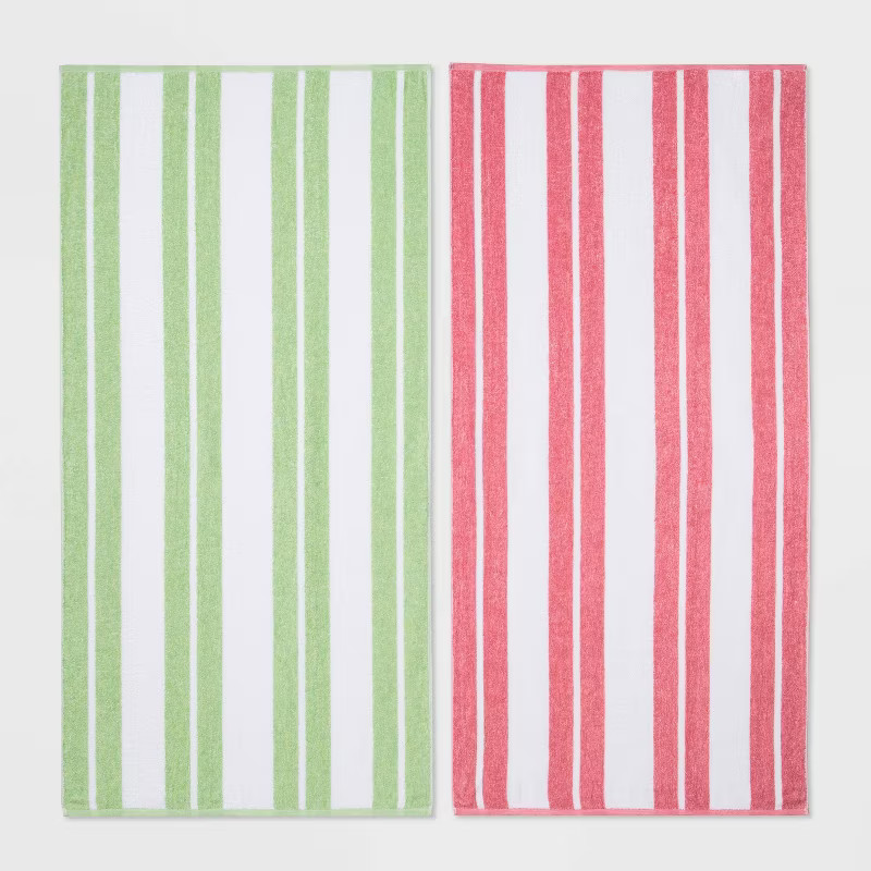 2pc Striped Beach Towel Bundle - Sun Squad™ | Target