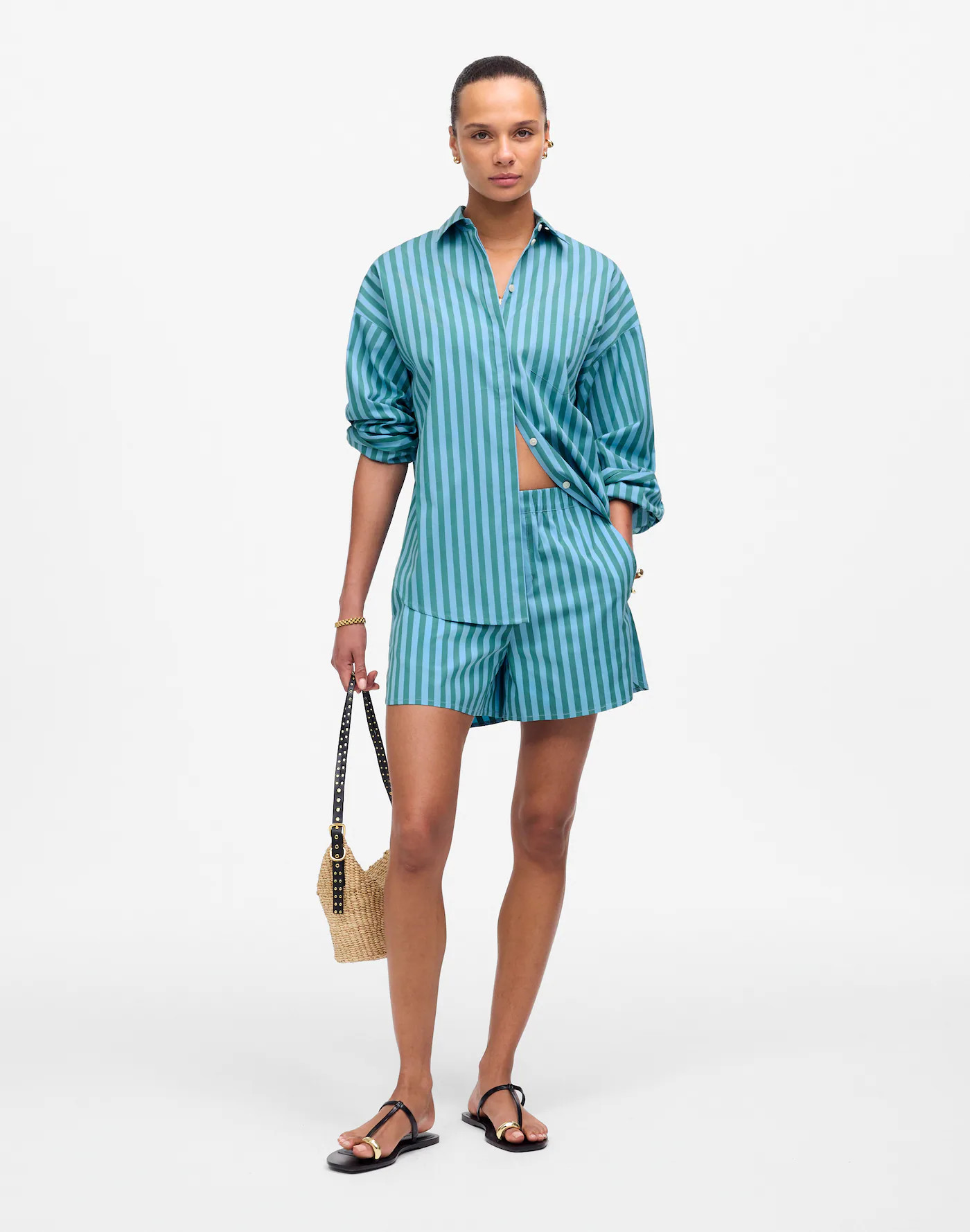 Boxy Button-Up Shirt in Stripe | Madewell