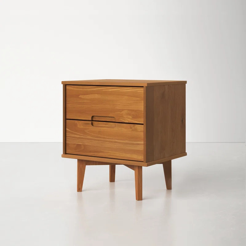 Mags Solid Wood Groove 2-Drawer Nightstand | Wayfair North America