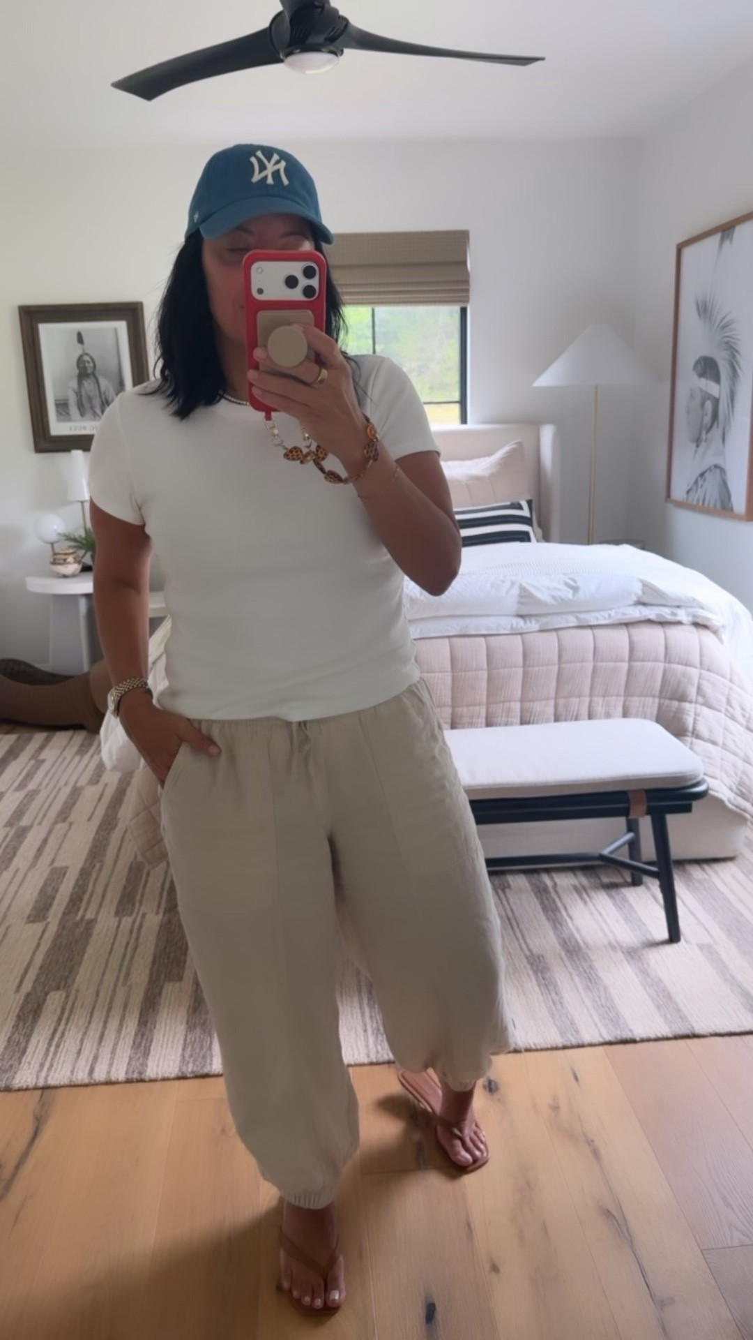 T-shirt size large, pants size medium, sandals fit tts.

#LTKSaleAlert #LTKMidsize #LTKOver40