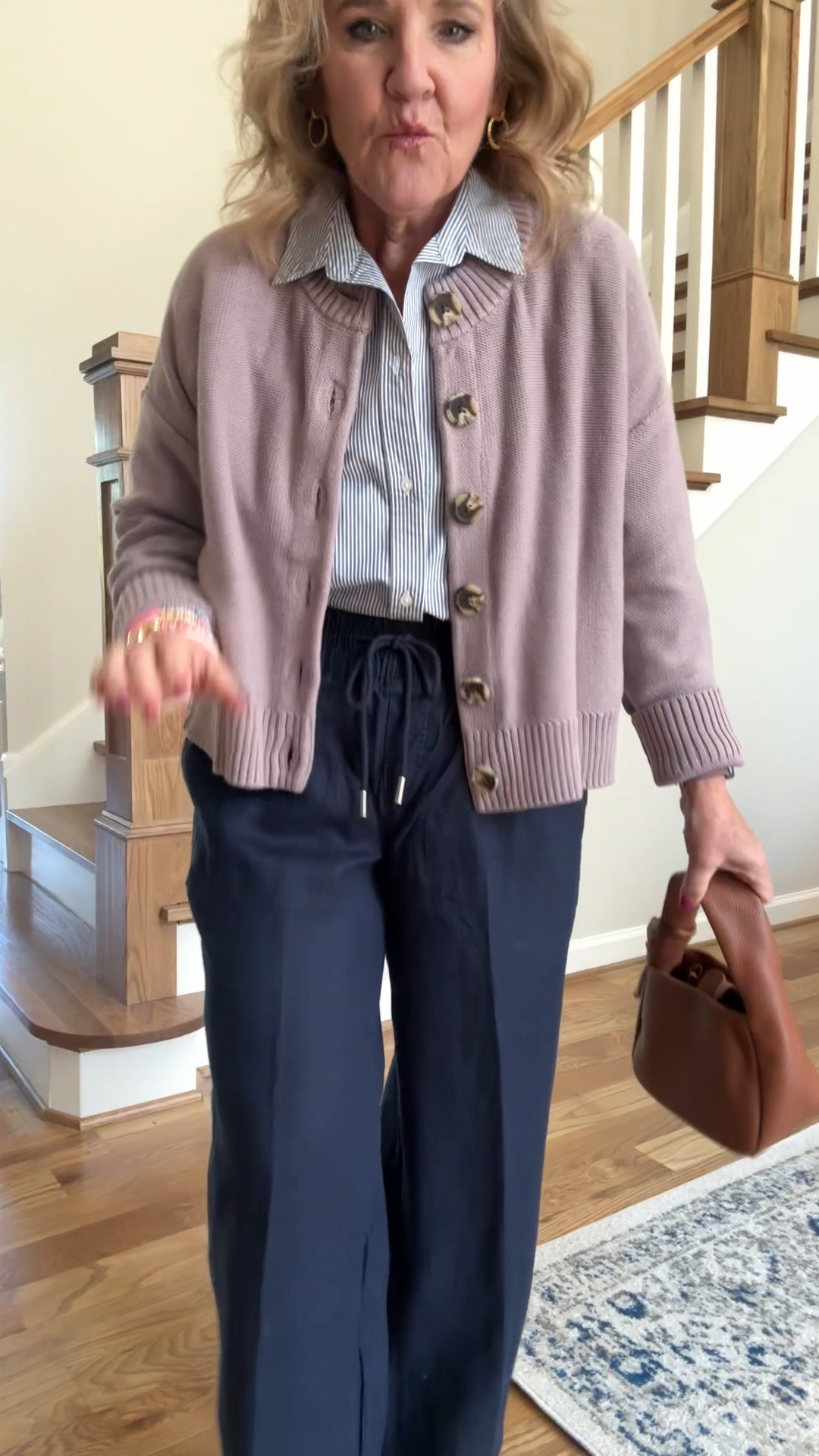 New quince content coming! Cotton cardigan linen pants striped button down 

Wearing size medium in all. Linen pants come in 3 inseams. This is the 28

Sam Edelman espadrilles are so good. Comfy. You’ll wear them in place of sneakers or sandals. 

Don’t miss this Italian leather bag. 


#LTKFindsUnder100 #LTKOver40 #LTKWatchNow