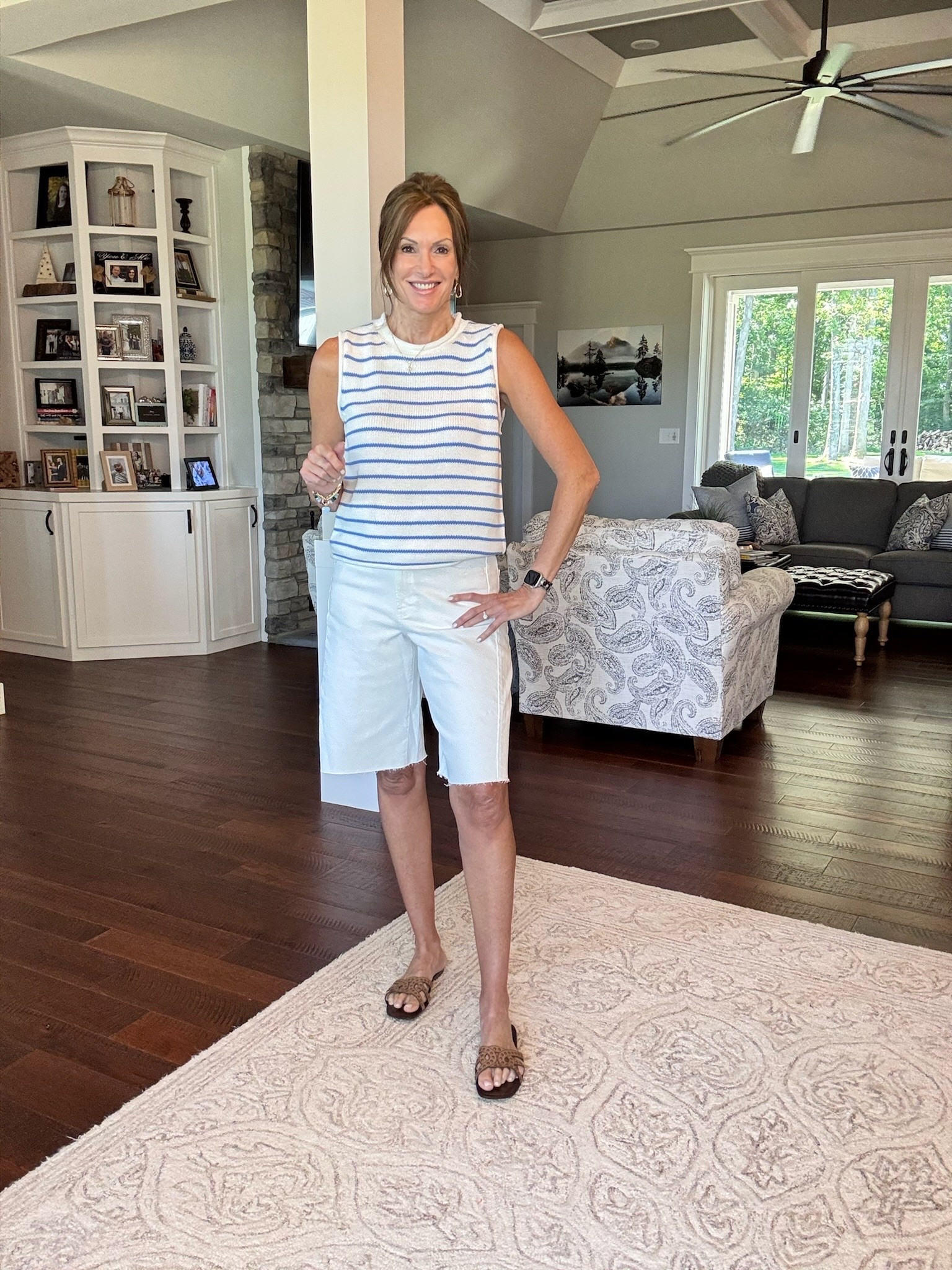 Striped sweater- medium
Wide leg cropped jeans - size 8 but they run small! Size recommend sizing up!

elevated casual outfit, summer style inspo, casual friday outfits, 4th of July fashion

#LTKOver40 #LTKTall #LTKMidsize