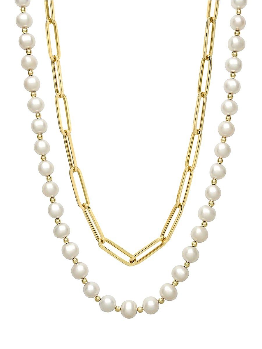 Eye Candy LA Men's Gerard 2-Piece Goldtone Titanium & Pearl Chain Necklace Set | Saks Fifth Avenue OFF 5TH