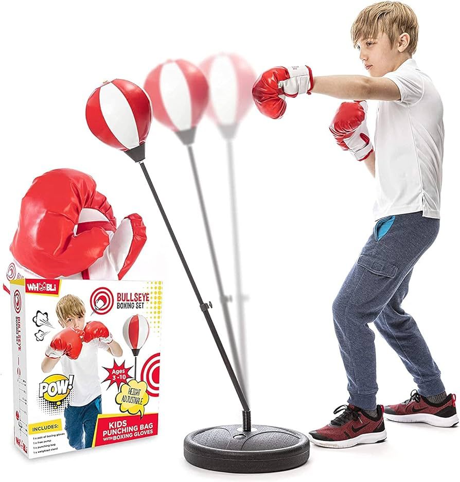 Whoobli Punching Bag for Kids Incl Boxing Gloves | 3-10 Years Old Adjustable Kids Punching Bag wi... | Amazon (US)