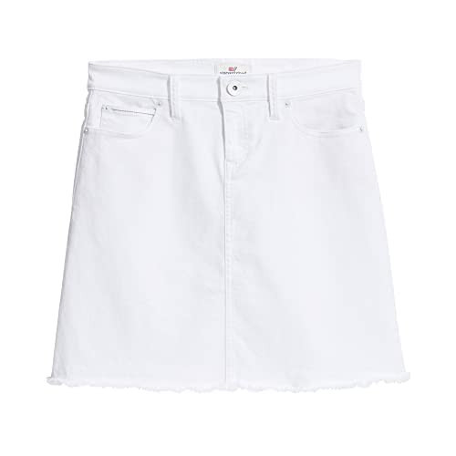 vineyard vines Women's Raw Hem White Jean Skirt, White Cap, 8 | Amazon (US)