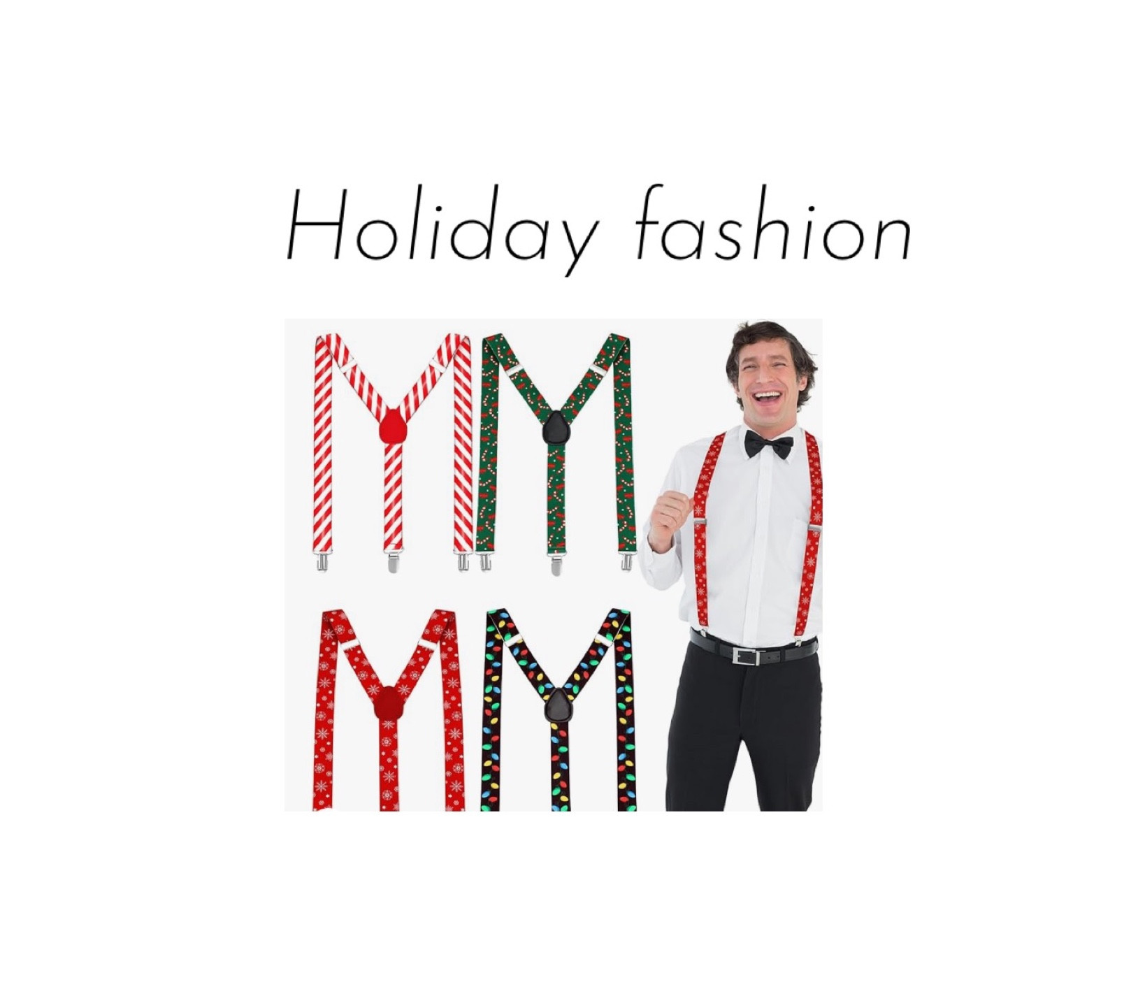 Men’s Christmas tie , Christmas suspenders, men’s holiday fashion 

#LTKmens #LTKHoliday
