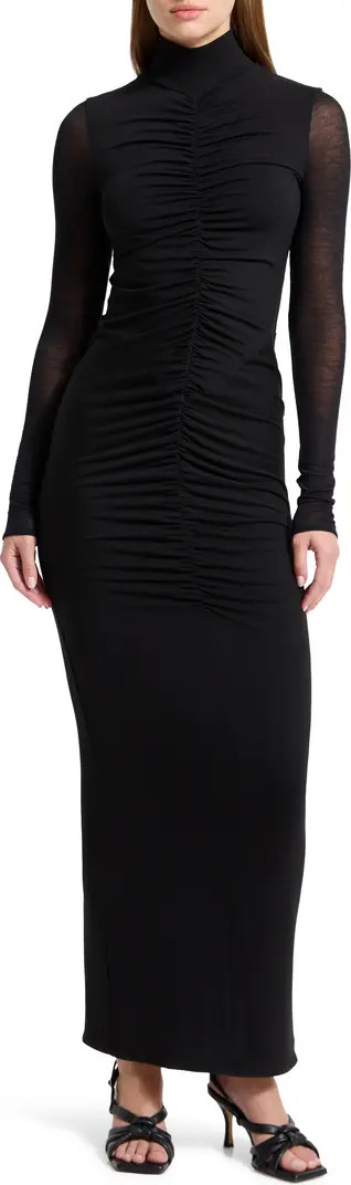 Athena Center Ruched Long Sleeve Dress | Nordstrom
