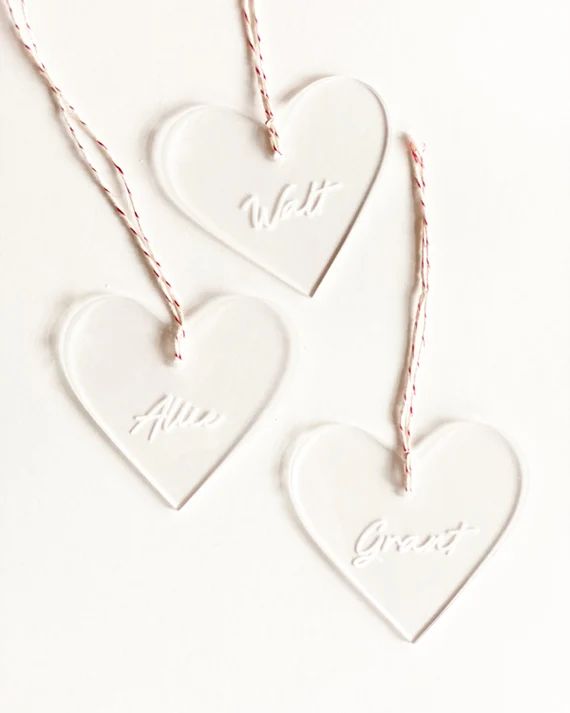 Custom Acrylic Engraved Heart Gift Tag | Etsy (US)