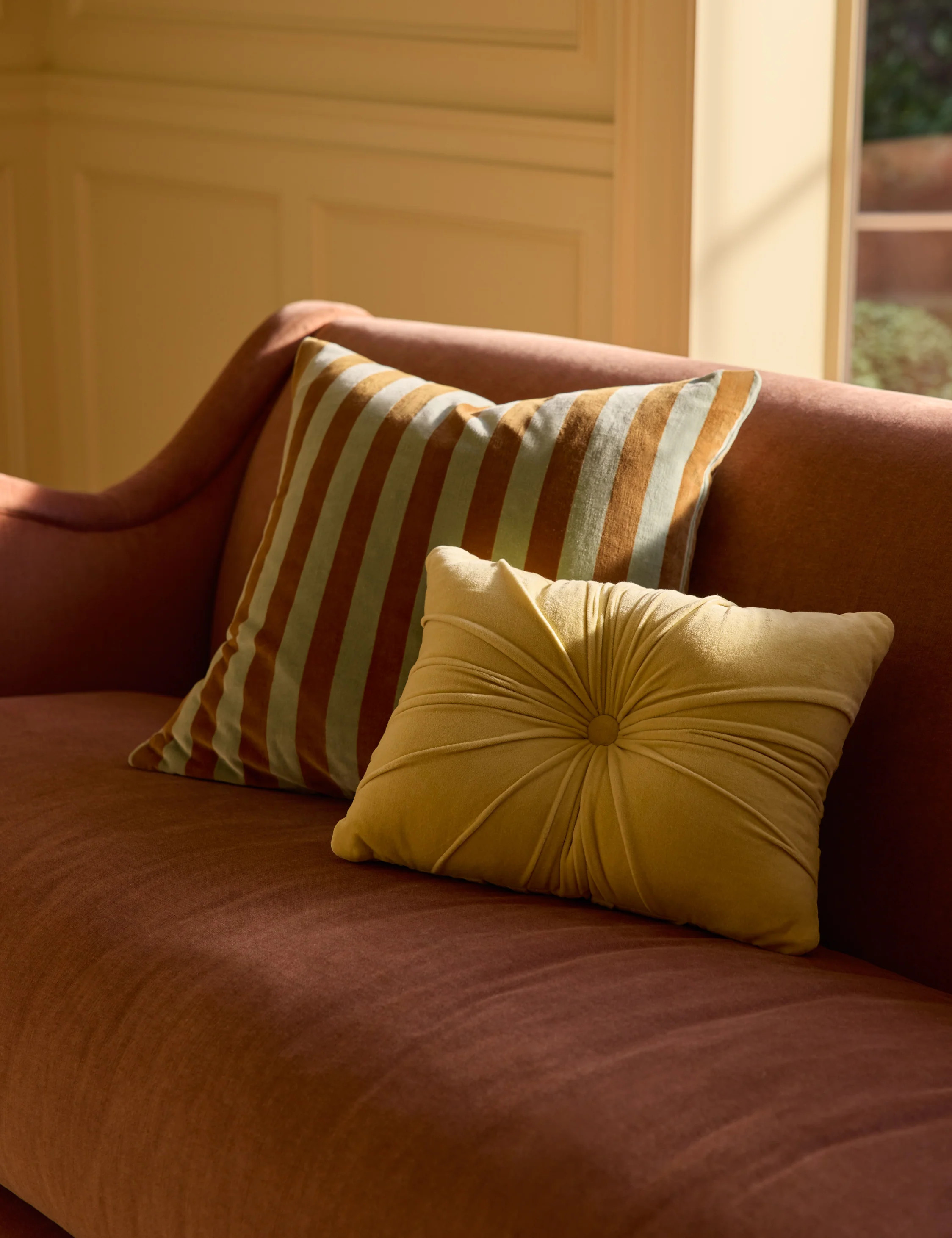 Monroe Velvet Lumbar Pillow | Lulu and Georgia 