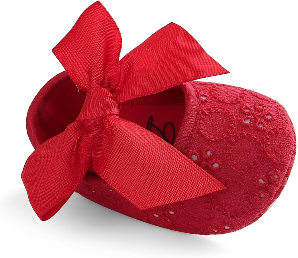 Baby Girls Princess Bowknot Soft Sole Cloth Crib Shoes Sneaker | Amazon (US)