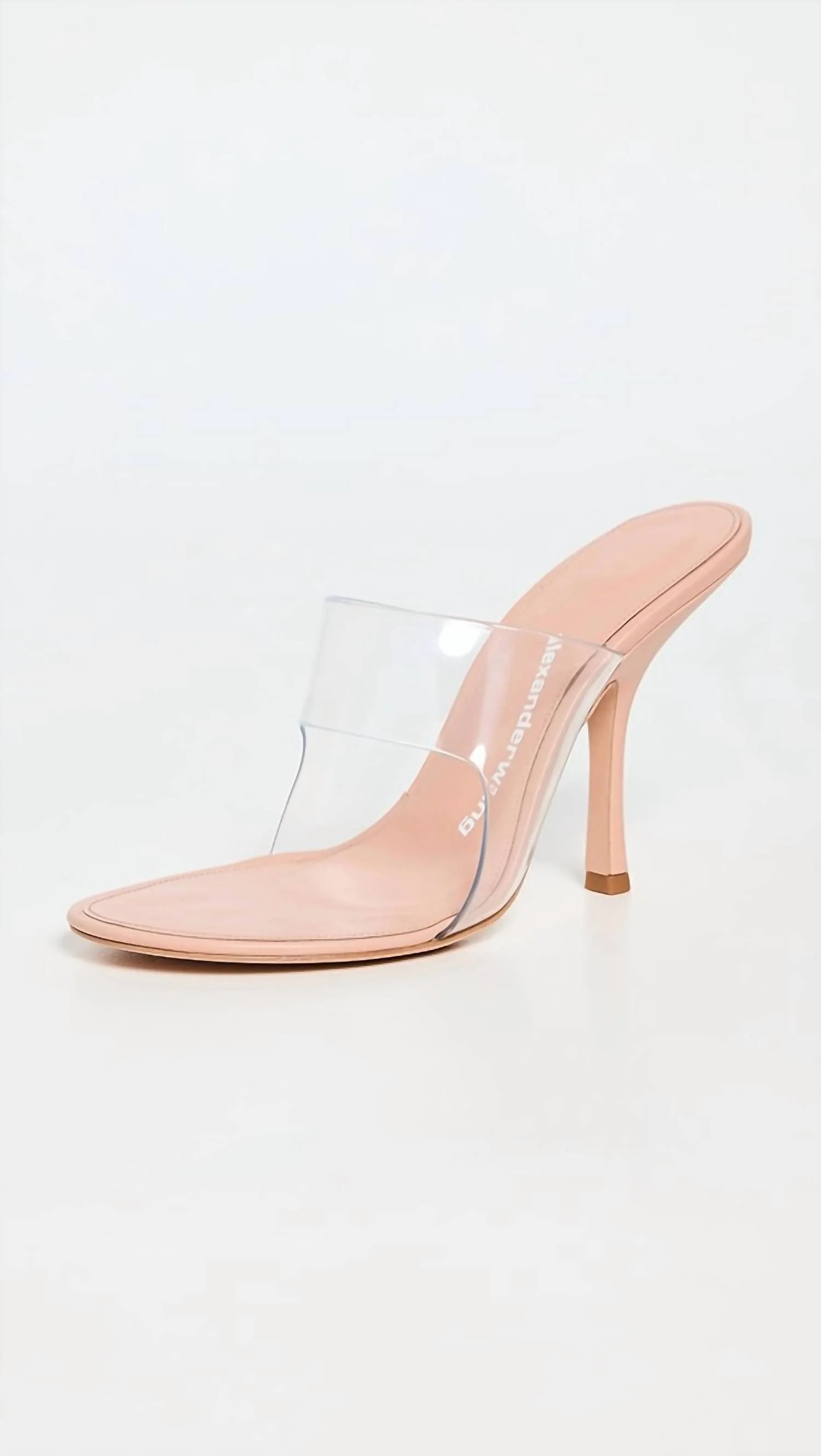 Women's Translucent Heeled Sandals In Peachy Nude | Shop Simon