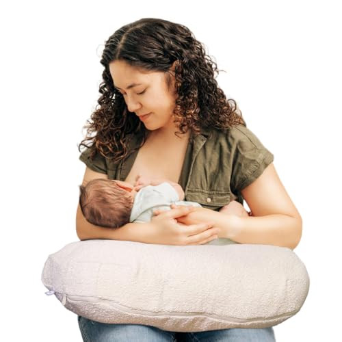Boppy Nursing Pillow - Ergonomic Bottle & Breastfeeding Pillow with High, Firm, Large Area, Water-Repellent Cushion with Washable Cover; Baby Safety Alliance Verified - Oatmeal Boucle | Amazon (US)