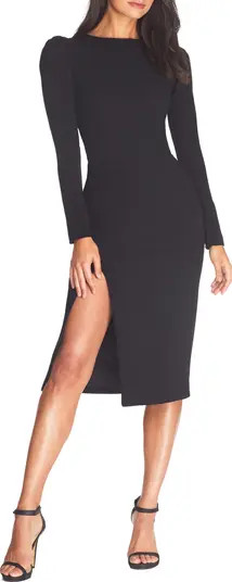 Nadia Long Sleeve Scoop Back Midi Dress | Nordstrom