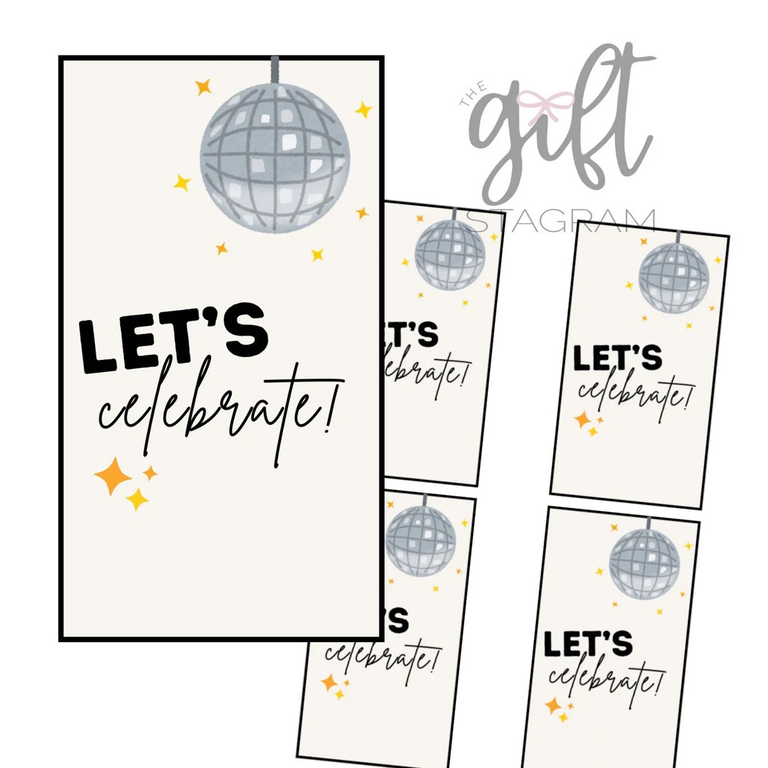 Let's Celebrate Gift Tag DIGITAL DOWNLOAD Celebration Gift Tag Birthday, Graduation, Big Event Gi... | Etsy (US)