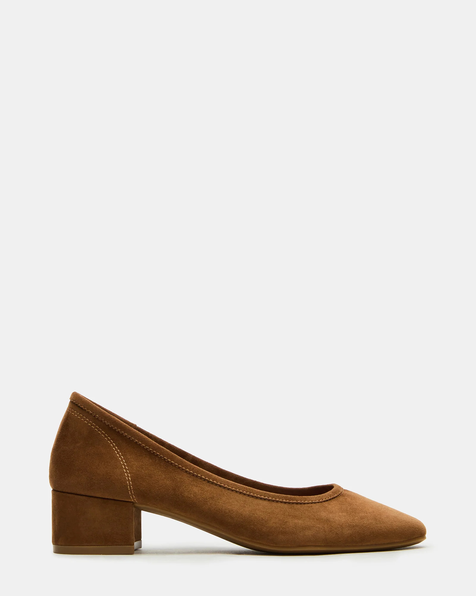 MOLLIE Chestnut Suede Ballet Women's Block Heels | Steve Madden (US)