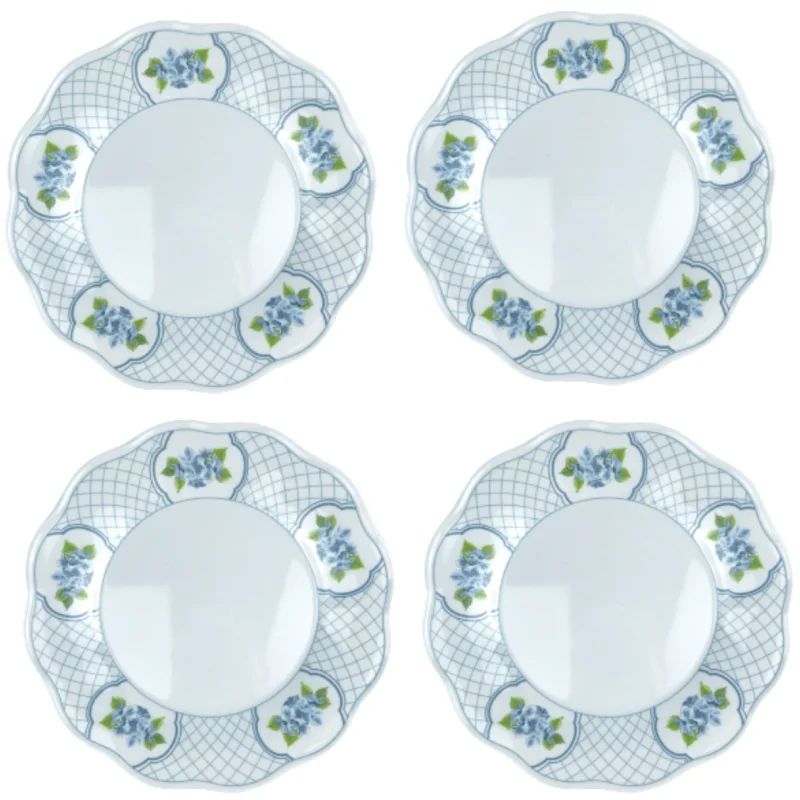 BEAUTIFUL SET OF HYDRANGEA GARDEN DINNER PLATES (GREEN) (Set of 4) | Wayfair North America