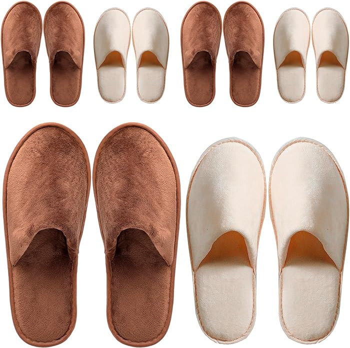 6-10 Pairs Spa Slippers, Non Slip Disposable Slippers For Guest, Washable Reusable, Which Can Be ... | Amazon (US)