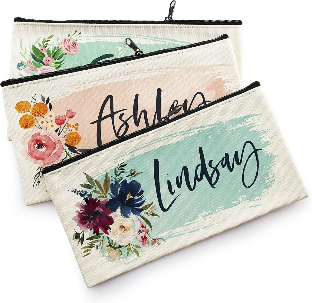 Bridesmaid Proposal Gifts - Personalized Makeup Bag for Women - 9 Colors - Custom Cosmetic Bag fo... | Amazon (US)