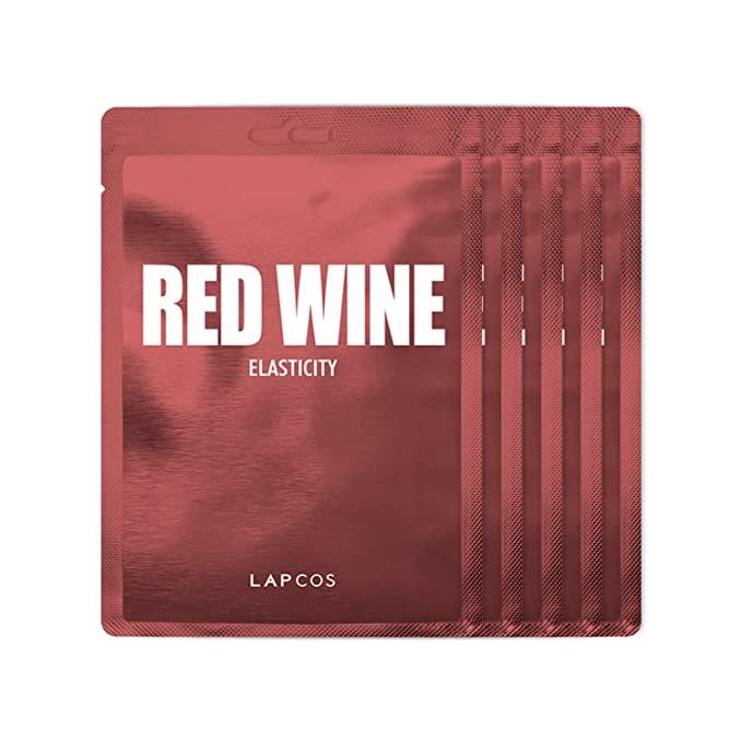 LAPCOS Red Wine Sheet Mask, Daily Face Mask with Antioxidants to Restore and Tighten Skin, Korean... | Amazon (US)