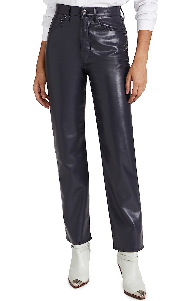 AGOLDE Recycled Leather 90's Pinch Waist: High Rise Straight Jeans | SHOPBOP | Shopbop