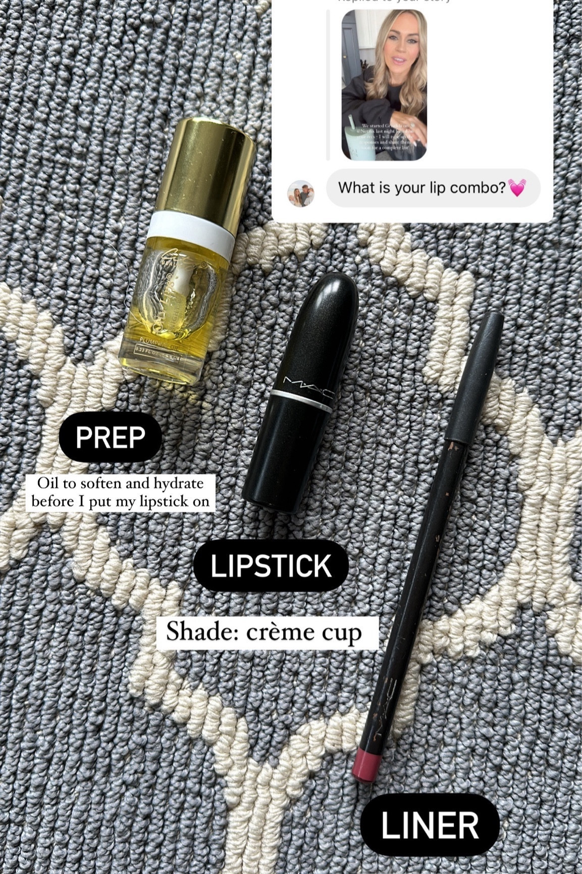 This is my most used lip combo! I always put a tiny bit of lip oil on before I do my makeup to soften and hydrate my lips. Lipstick shade is crème cup - liner shade is soar

#LTKover40 #LTKfindsunder50 #LTKbeauty