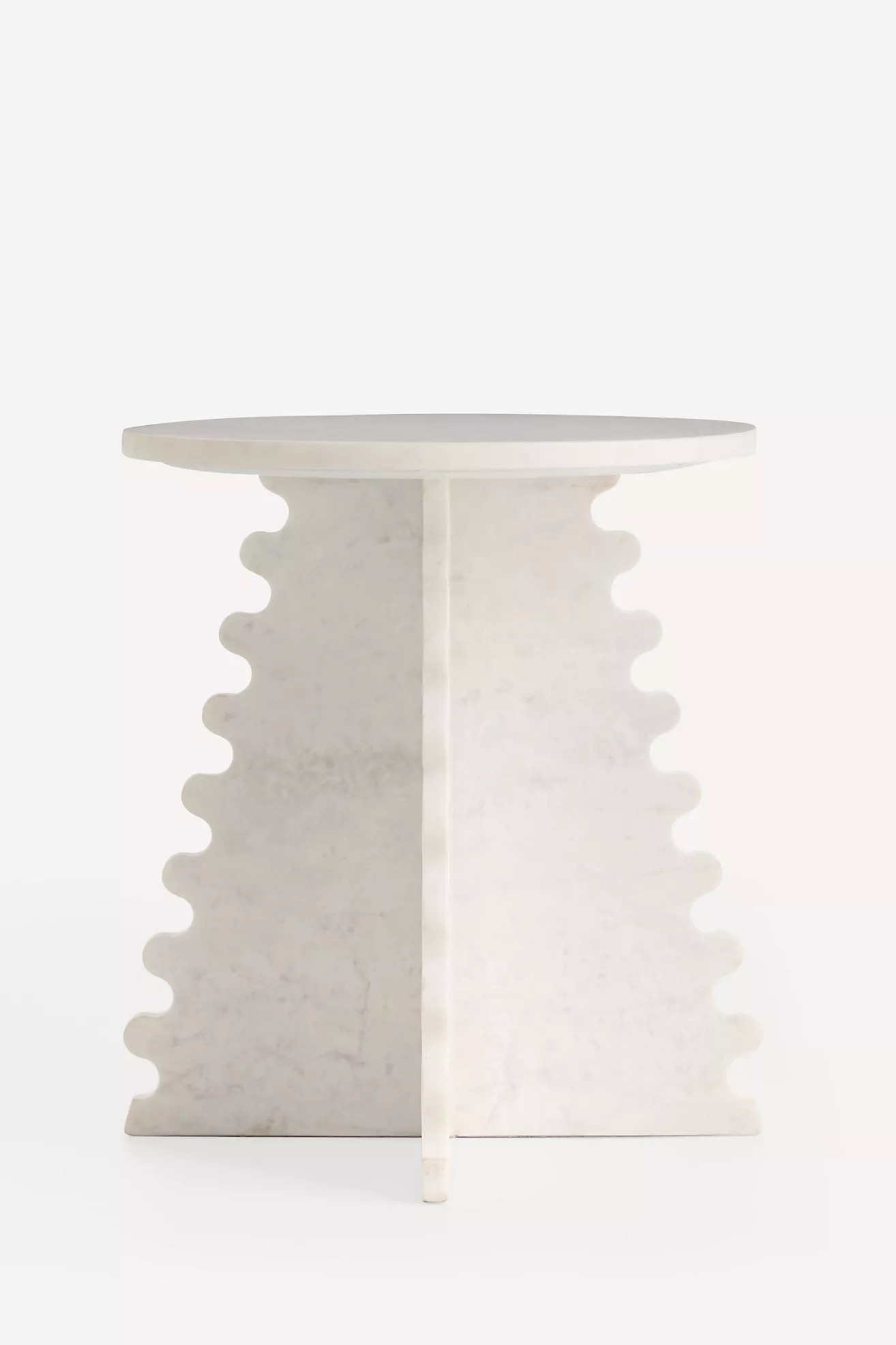 Scalloped Marble Top Side Table | Anthropologie (US)