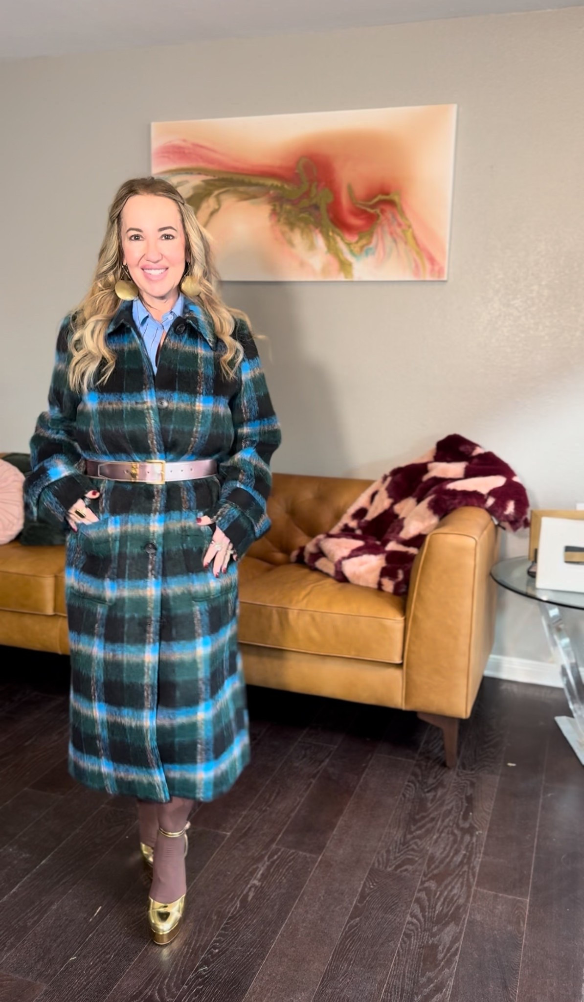 This look is all about confidence through classic pieces. A tailored plaid coat, cinched at the waist, proves timeless style never fades—it just evolves. Finished with metallic heels for a little shine. You can shop this entire look on my LTK. 💫 

#LTKOver40 #LTKGiftGuide #LTKHoliday