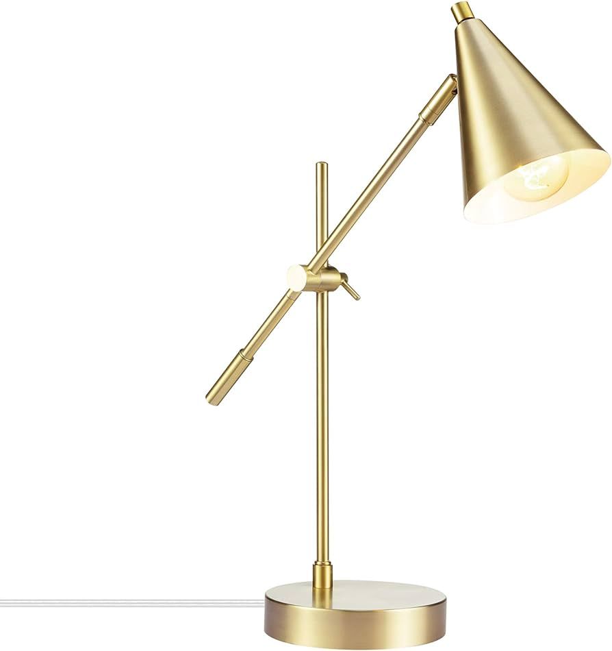 Globe Electric 52887 18" Desk Lamp, Matte Brass, Adjustable Height, Balance Arm, Rotary Switch on... | Amazon (US)
