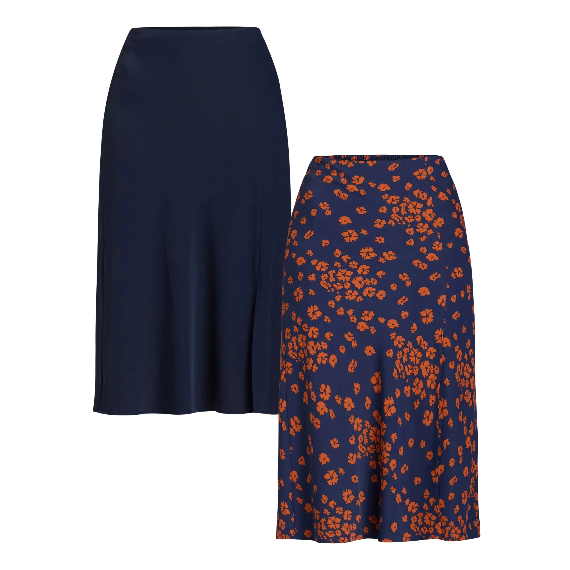 Time and Tru Women's Midi Slip Skirt, 2 Pack, Sizes XS-XXXL | Walmart (US)
