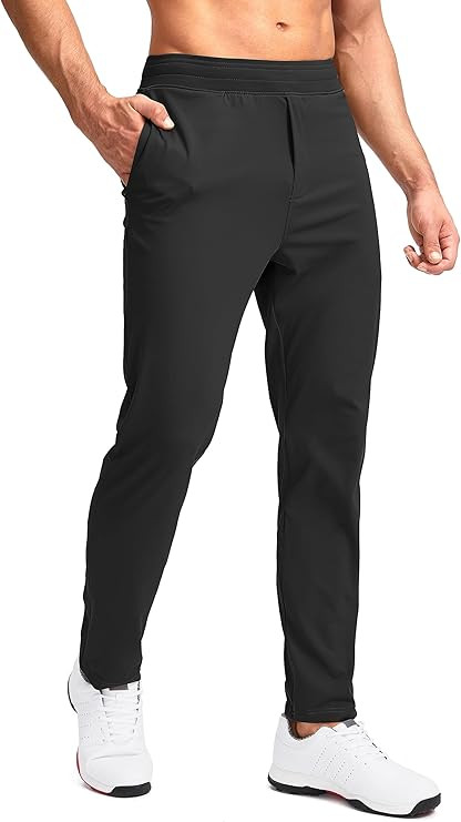 Pudolla Men's Golf Pants Stretch Sweatpants with Zipper Pockets Slim Fit Work Casual Joggers Pant... | Amazon (US)