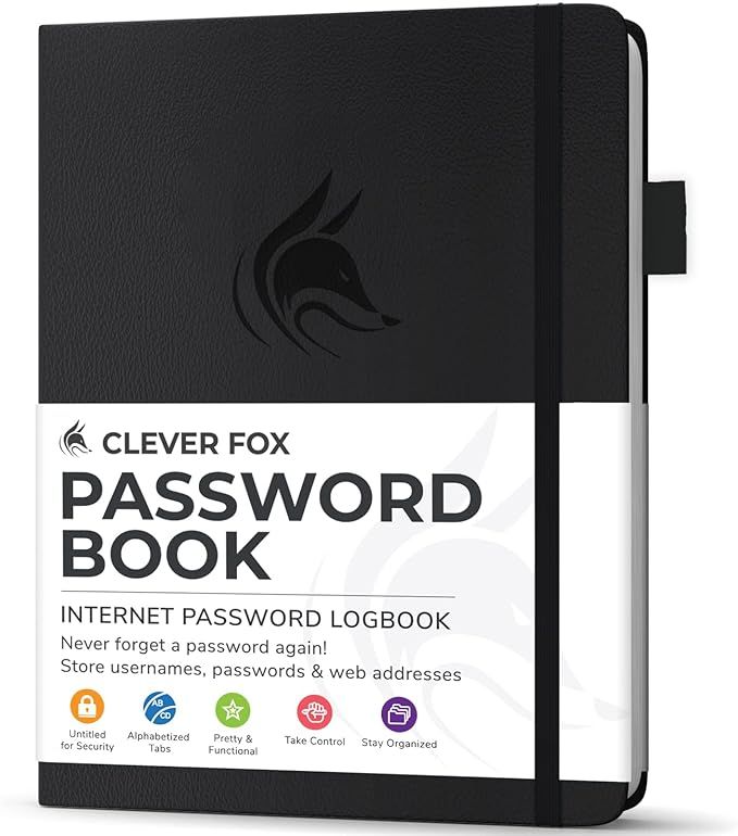 Clever Fox Password Book with tabs. Internet Address and Password Organizer Logbook with alphabet... | Amazon (US)
