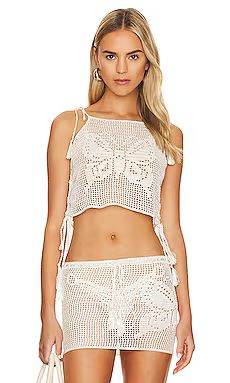My Beachy Side Crochet Butterfly Top in Snow White from Revolve.com | Revolve Clothing (Global)