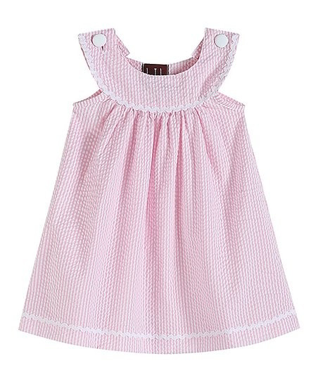 Pink & White Seersucker Yoke Dress - Infant, Toddler & Girls | Zulily