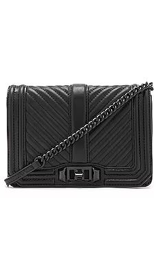 Rebecca Minkoff Chevron Quilted Small Love Crossbody Bag in Black from Revolve.com | Revolve Clothing (Global)