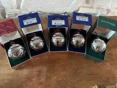 Reed & Barton Silverplate Holly Sleigh Bell Ornament  1999 2000 2001 2002 2003 | eBay US