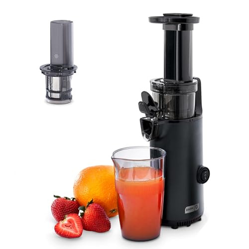 Dash Deluxe Compact Cold Press Juicer - Slow Masticating Juicer Machine for Fruits and Vegetables with Frozen Attachment - Easy to Clean Juice Press for Home Countertops - Black | Amazon (US)