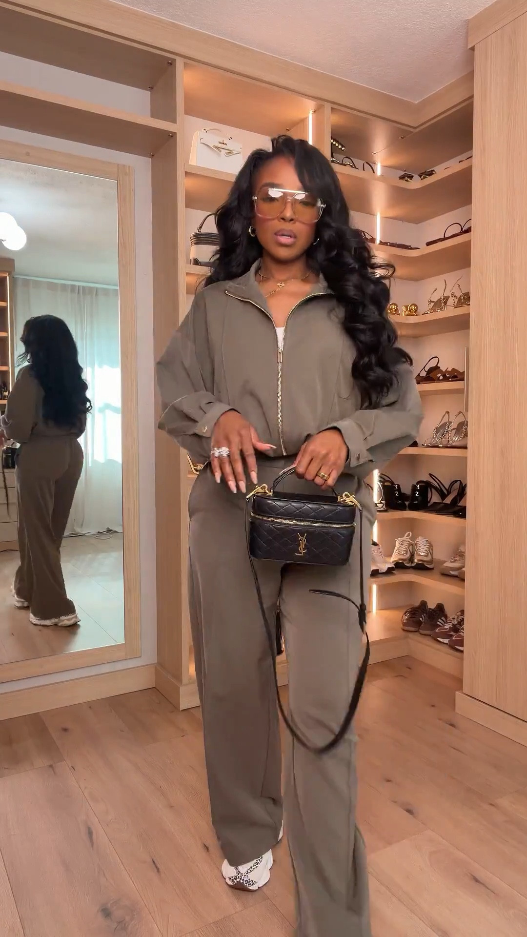 Scroll to shop!! This elevated everyday outfit featuring a matching olive zip-front jacket and wide-leg trouser set is perfect for travel days, casual meetings, errands, or elevated everyday outfits.

#LTKootd #LTKPetite #LTKTravel