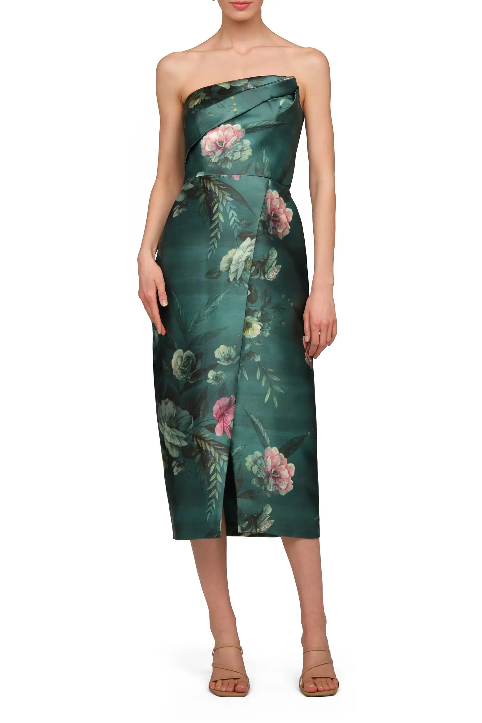 Amelie Floral Strapless Mikado Sheath Cocktail Dress (Women) | Nordstrom | Nordstrom