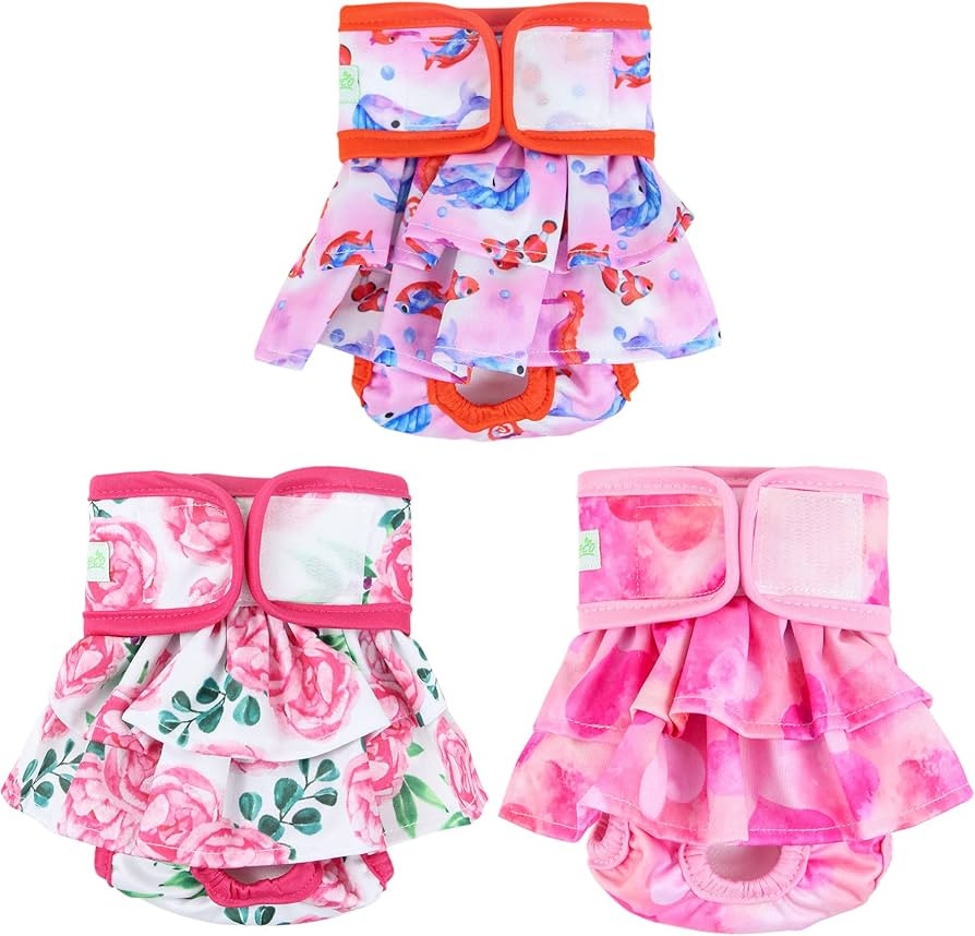 wegreeco Washable Dog Diapers Female (3 Pack), Highly Absorbent Dog Diapers for Female Dogs in He... | Amazon (US)