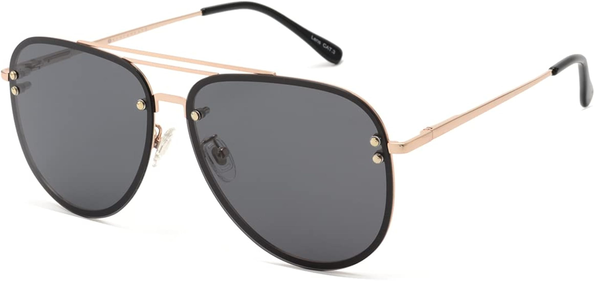 VIVIENFANG Premium Oversized Rimless Aviator Sunglasses Womens, Trendy Polarized PC UV Protection... | Amazon (US)