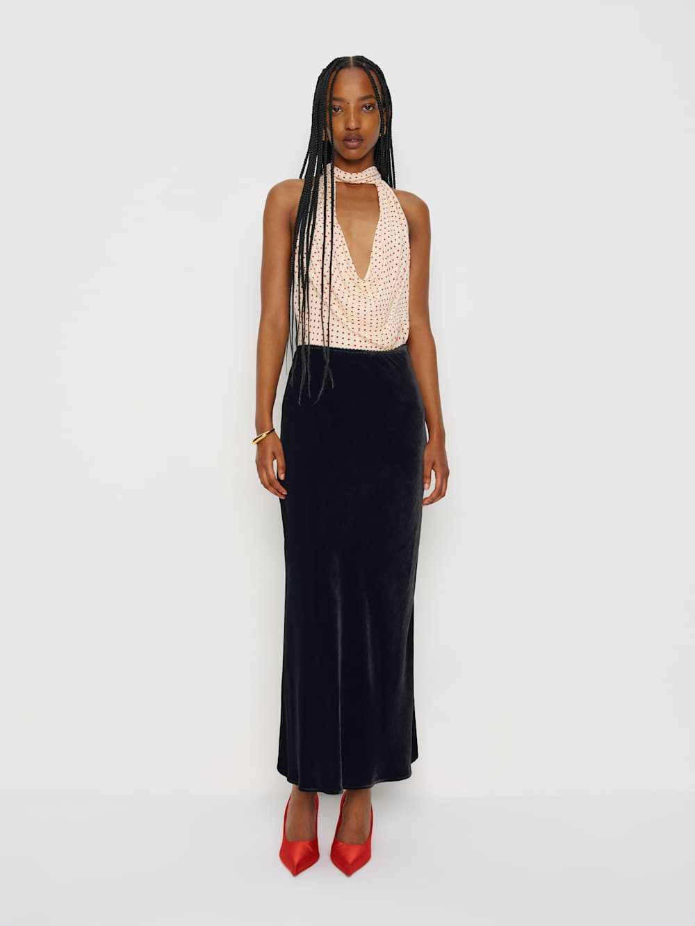 Layla Velvet Skirt | Reformation (Global)